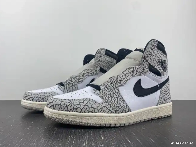 1st Kicks Shoes Cement 1 Jordan High White OG Air DZ5485-052 0610